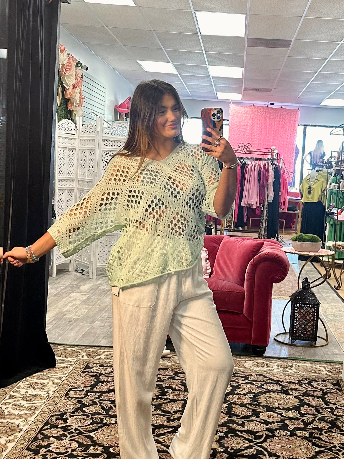 Sheer Crochet Pullover