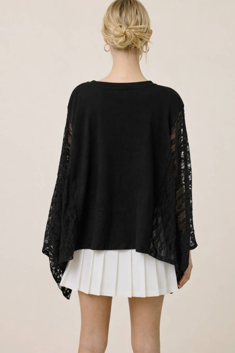 LACE SLEEVE TOP