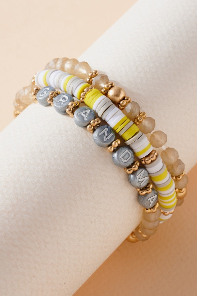 GRANDMA Beaded Bracelet Set