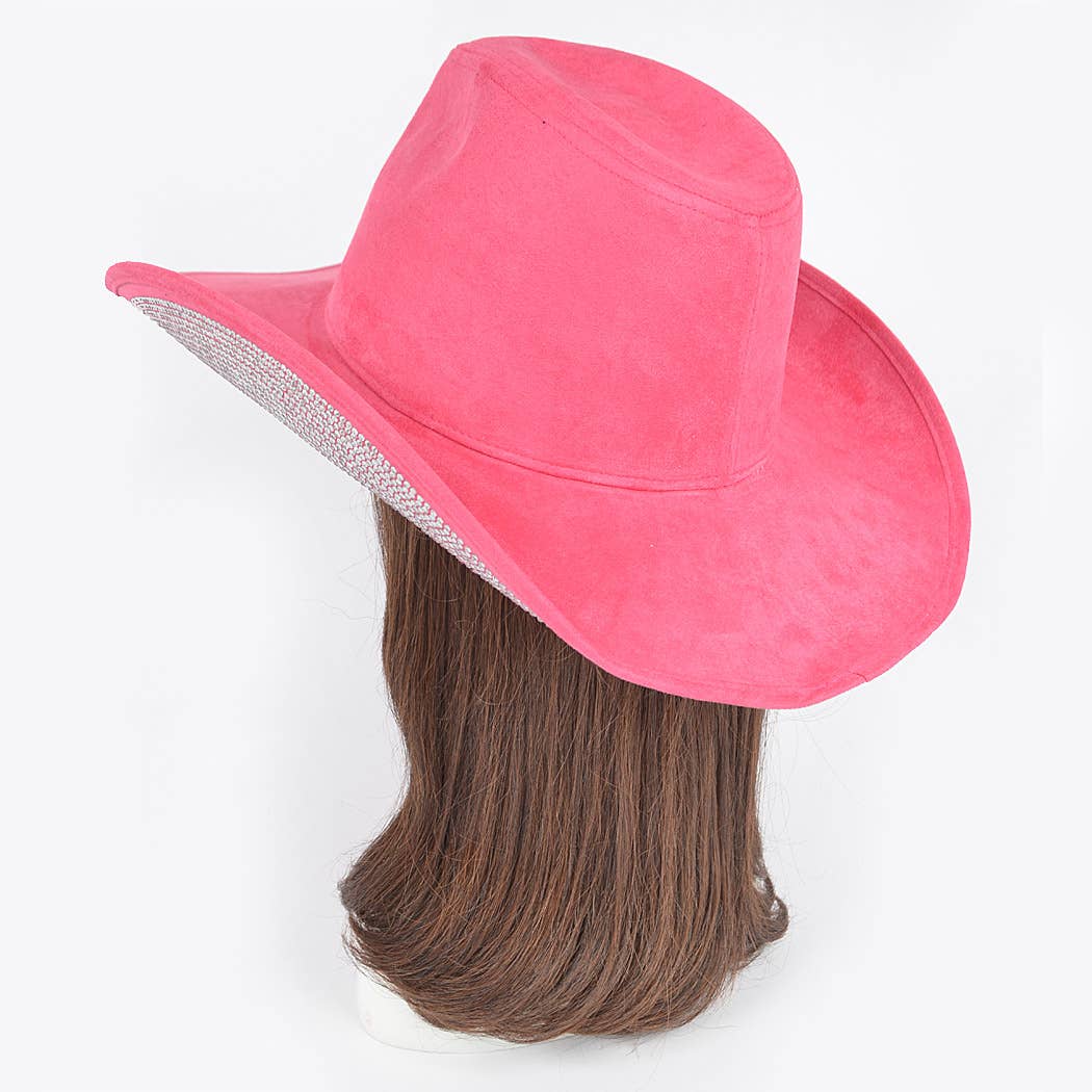Faux Wool Hot Fix Rhinestone Cowboy Hat