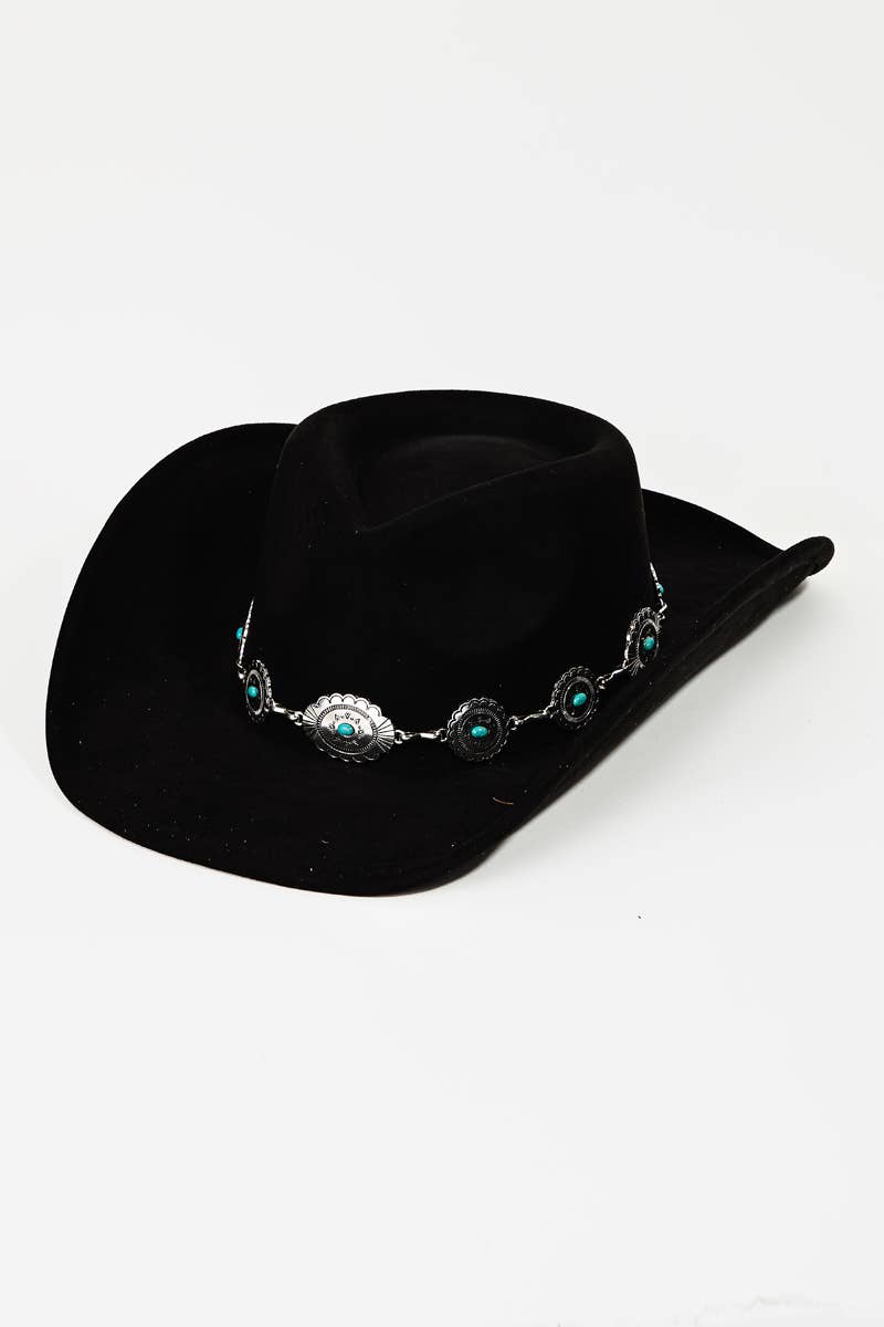 Concho Disc Chain Cowboy Hat