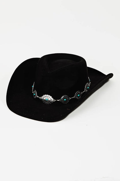 Concho Disc Chain Cowboy Hat
