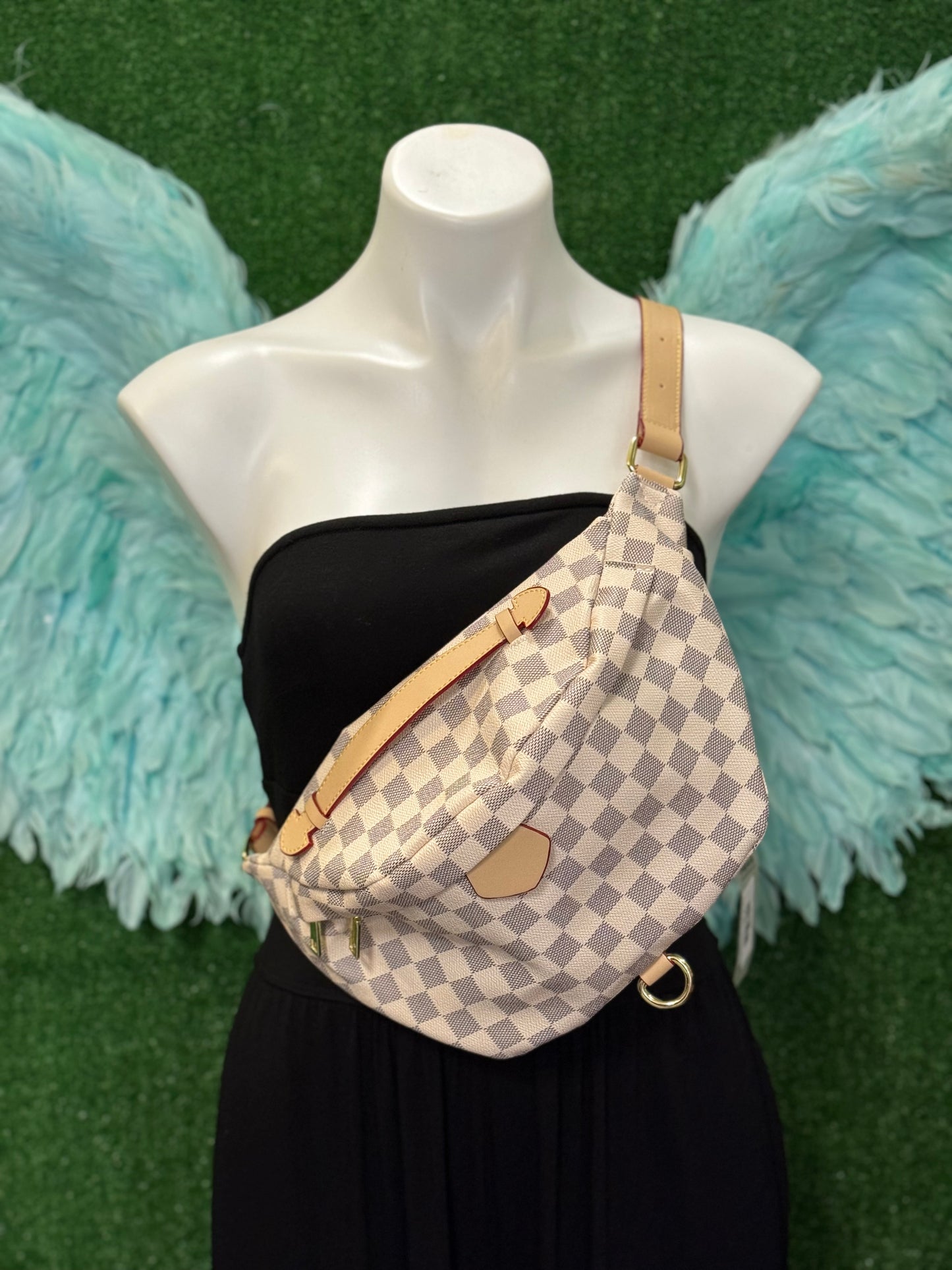 Checkered Crossbody Waist Bag