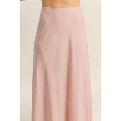 Lace Detail Satin Maxi Skirt
