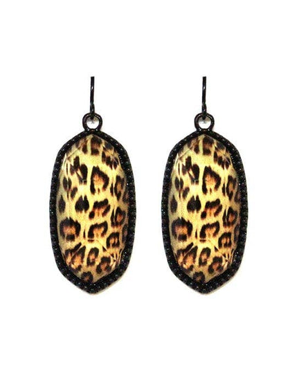 Penelope Small Oval Hexagon Drop Earrings