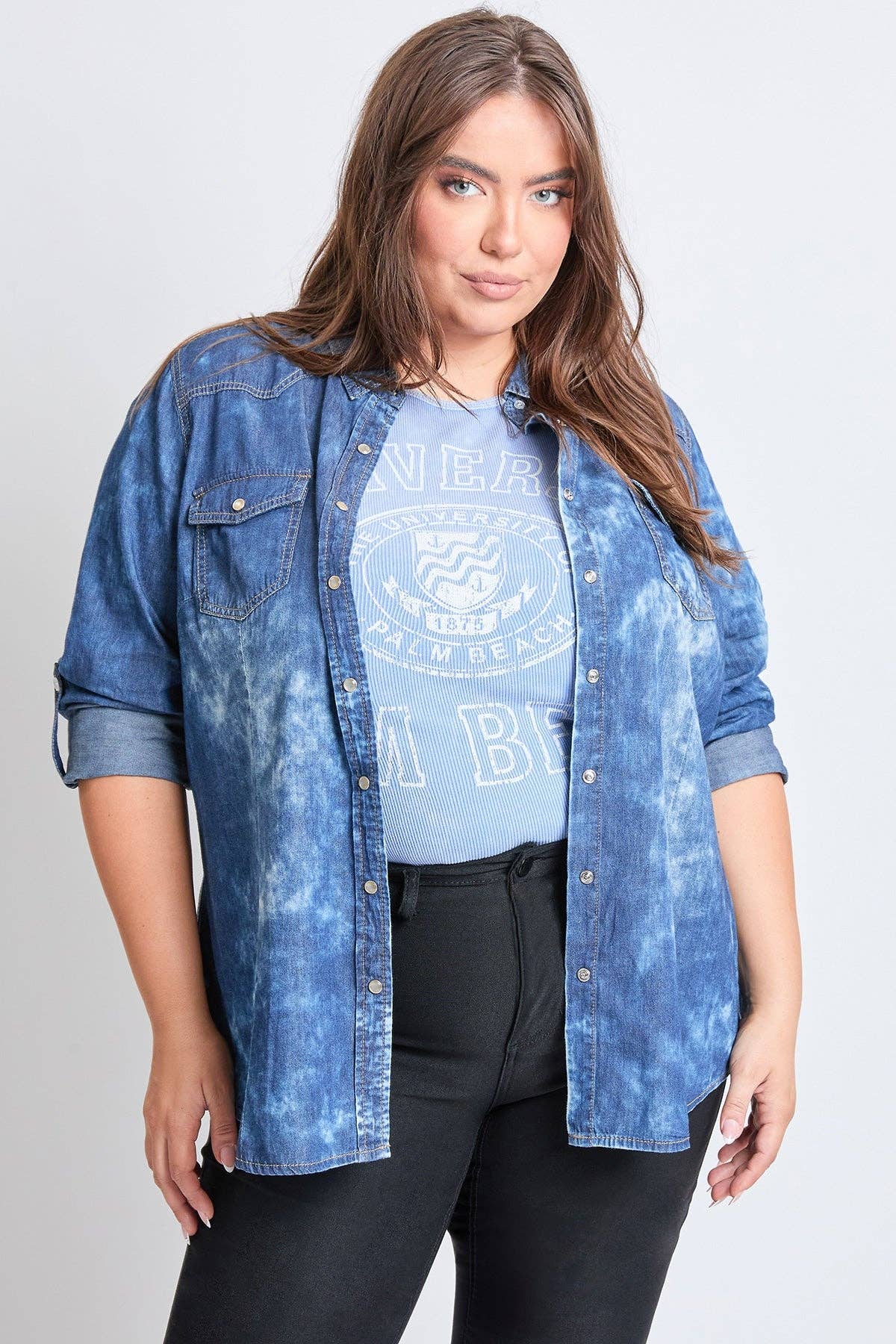 Curvy Chambray Long Sleeve