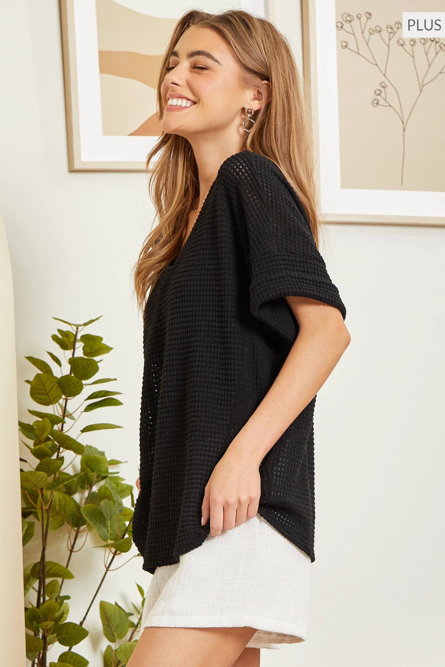 Curvy Sweater Knit Tunic Top