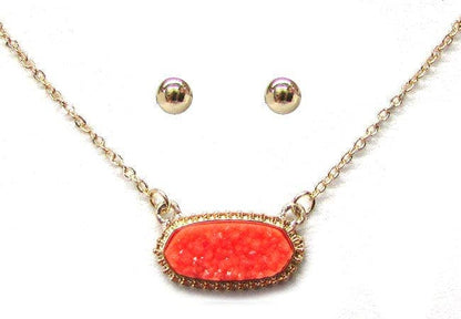 Eloise Druzy Oval Pendant Necklace