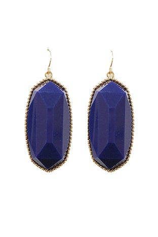 Penelope Small Oval Hexagon Drop Earrings