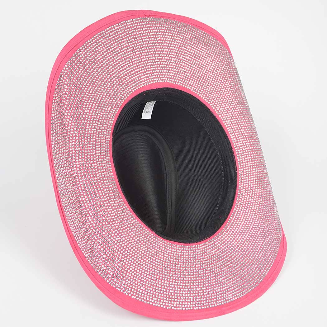 Faux Wool Hot Fix Rhinestone Cowboy Hat