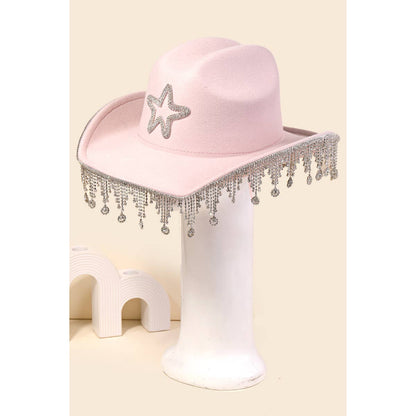 Rhinestone Star Fringe Cowboy Hat