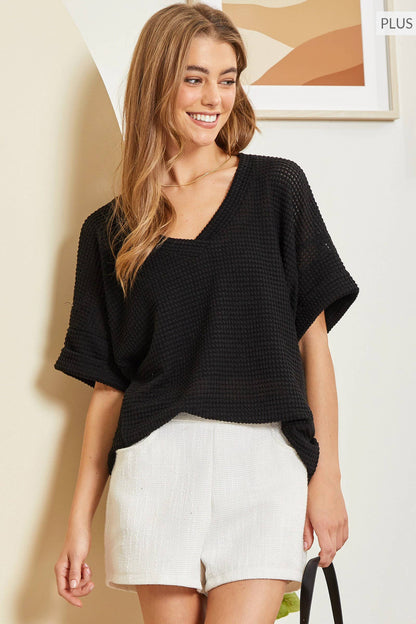 Curvy Sweater Knit Tunic Top