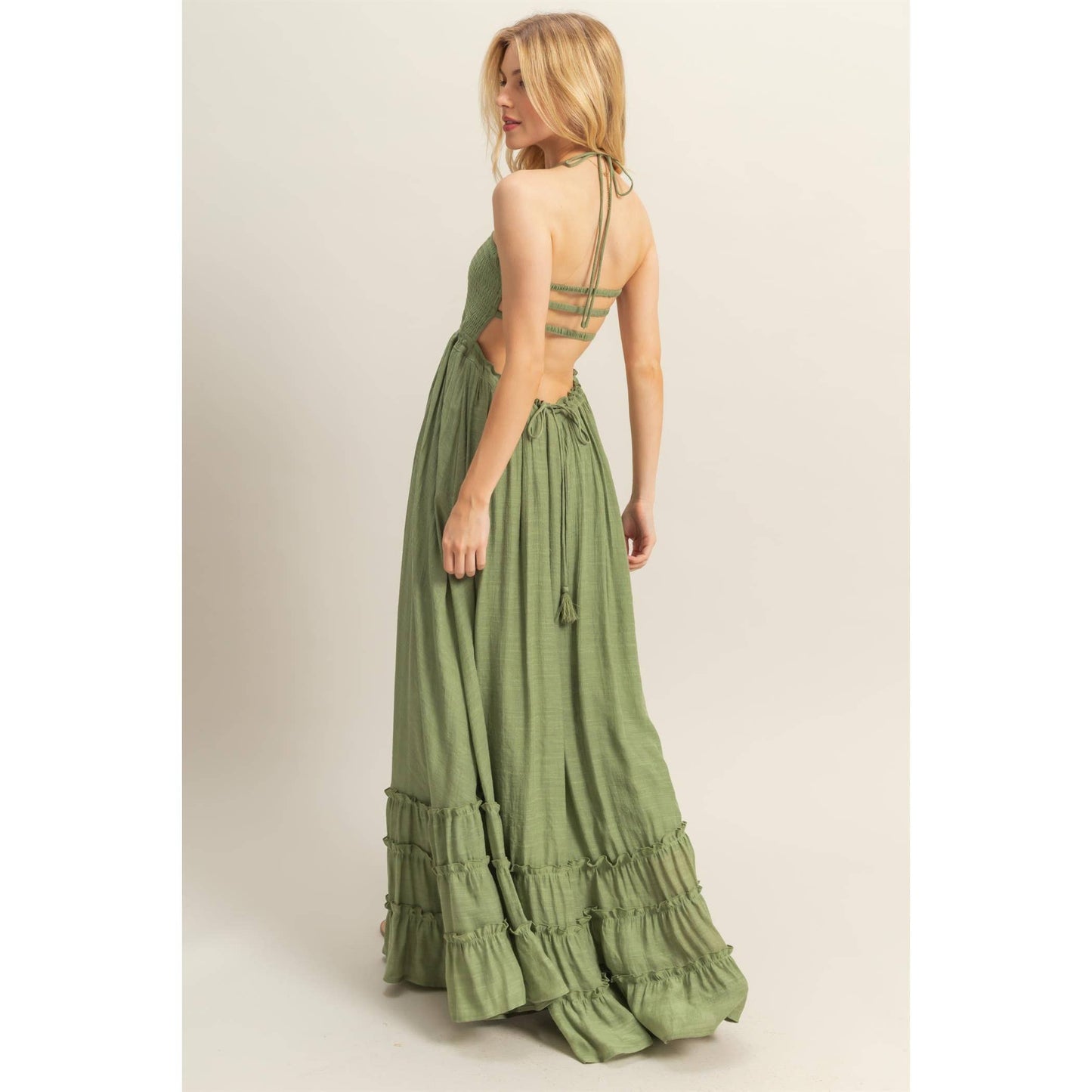 Halter Lace Maxi Dress