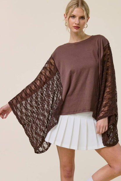 LACE SLEEVE TOP