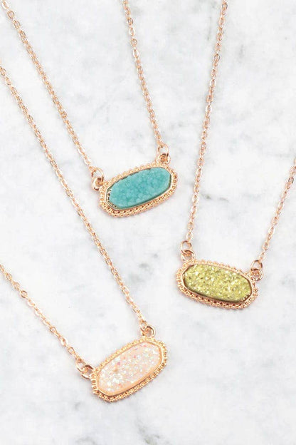 Eloise Druzy Oval Pendant Necklace