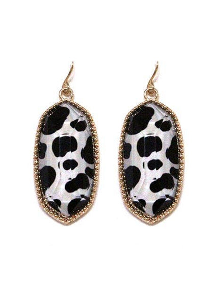 Penelope Small Oval Hexagon Drop Earrings