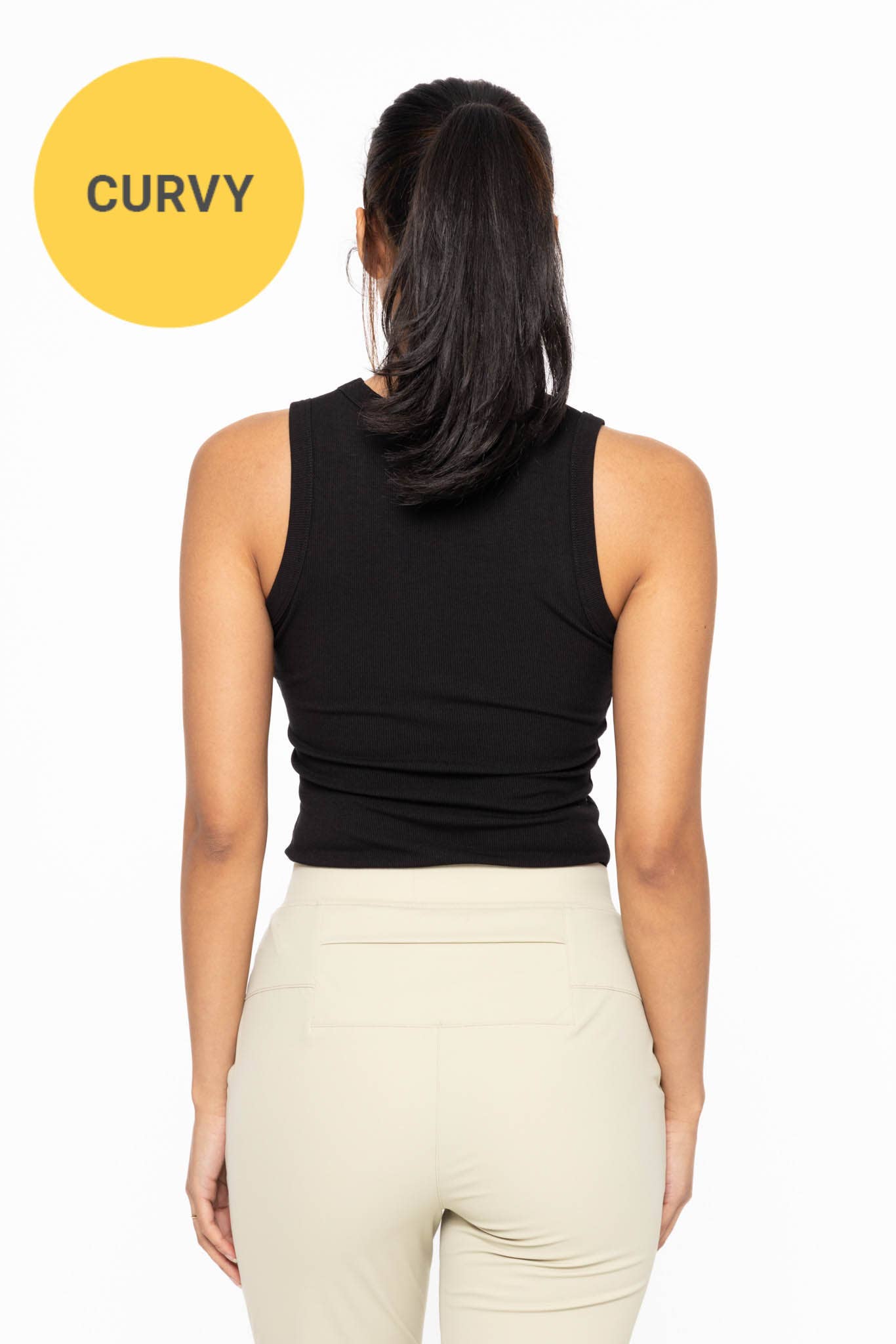 CURVY Essential Micro-Ribbed Athleisure Tank Top