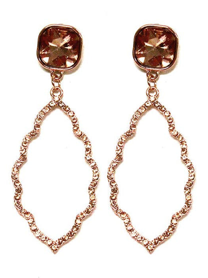 Iridescent Post Rhinestone Abstract Dangle Earrings