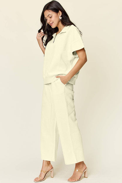 Texture Half Zip Set
