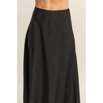 Lace Detail Satin Maxi Skirt