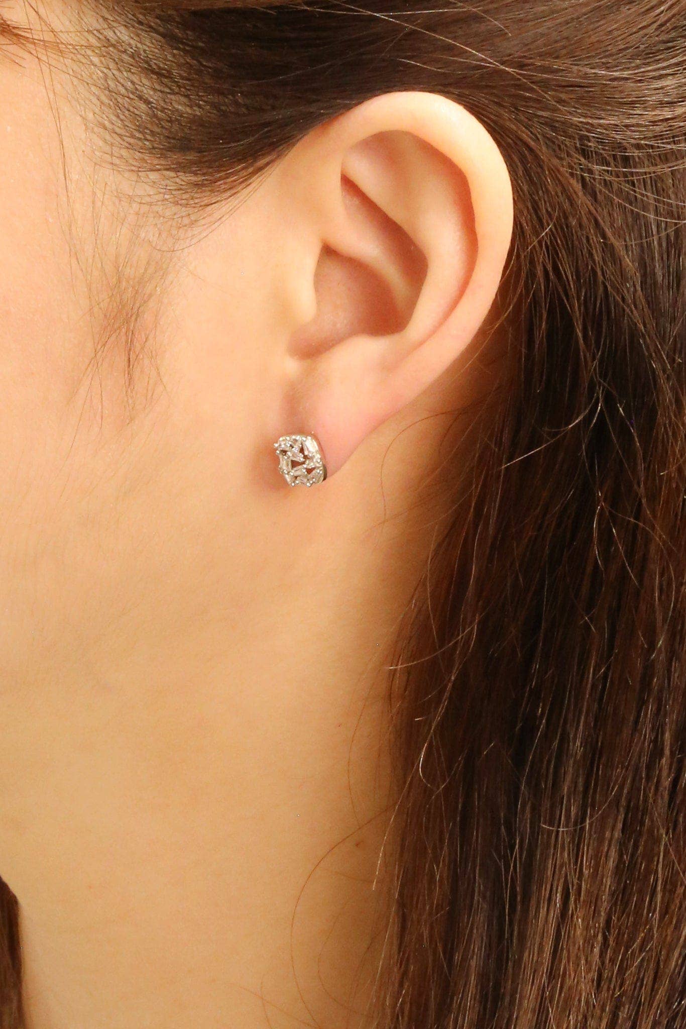 14K Dipped Carre Cluster Cut Post Earrings add a touch of sparkle to your style, perfect for any occasion.