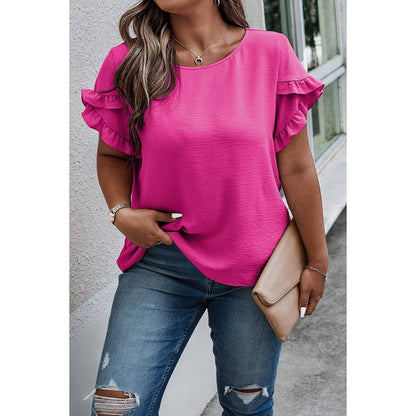 Curvy Ruffle Puff Blouse