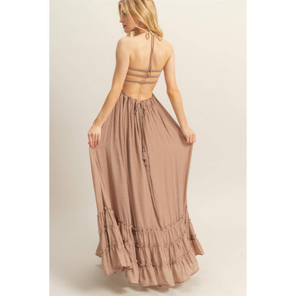 Halter Lace Maxi Dress