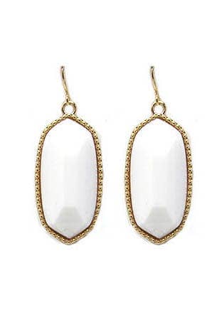 Penelope Small Oval Hexagon Drop Earrings