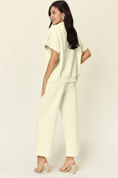 Texture Half Zip Set
