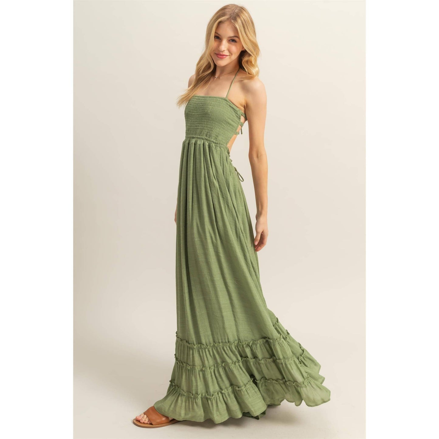 Halter Lace Maxi Dress