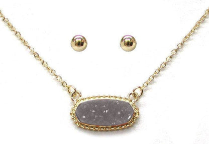 Eloise Druzy Oval Pendant Necklace