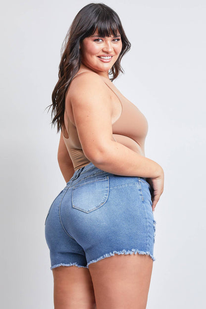 Curvy WannaBettaButt High-Rise Fray Short