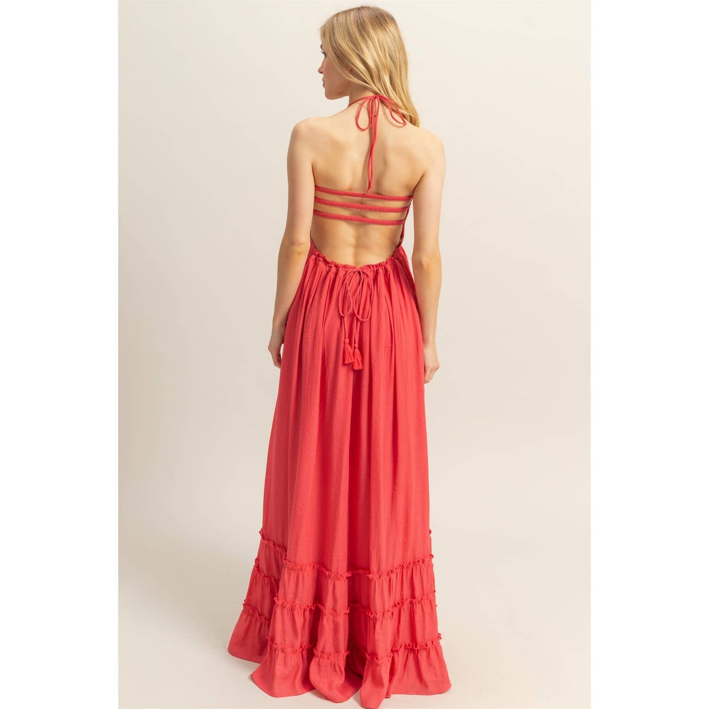 Halter Lace Maxi Dress