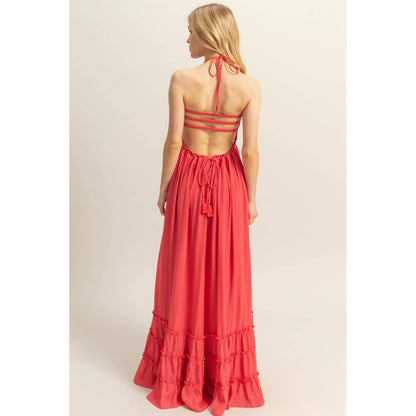Halter Lace Maxi Dress