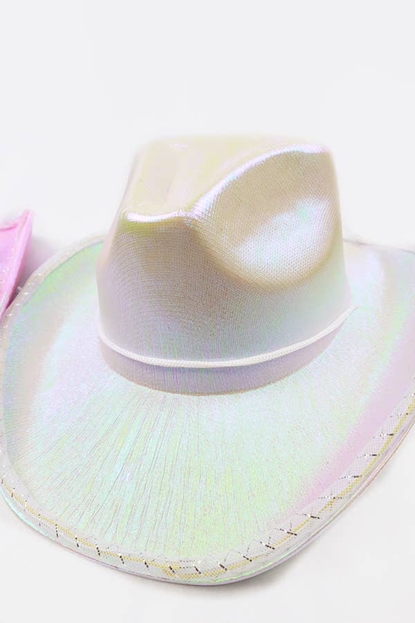 Hologram Sparkling Party Cowboy Hats with Light