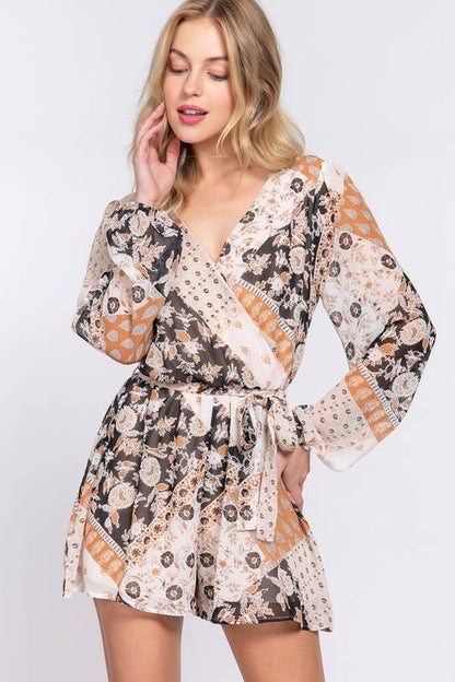 Floral Belted Romper