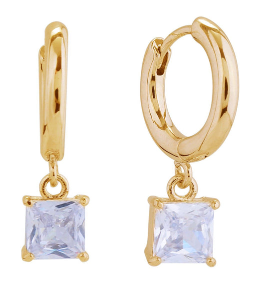 14K Dangle Square Earrings