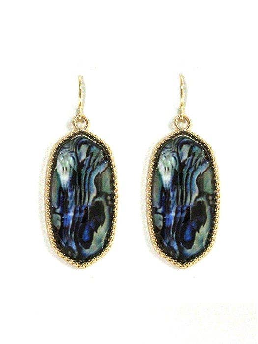 Penelope Small Oval Hexagon Drop Earrings