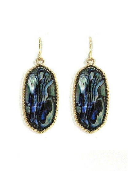 Penelope Small Oval Hexagon Drop Earrings