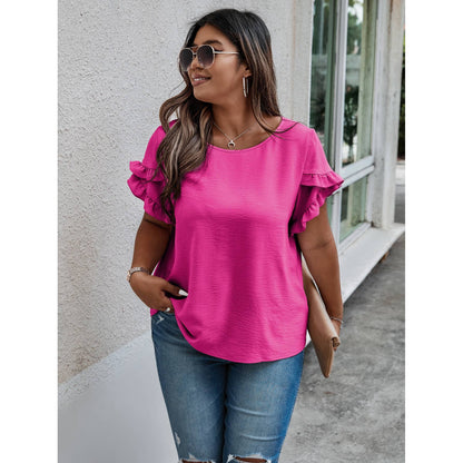 Curvy Ruffle Puff Blouse