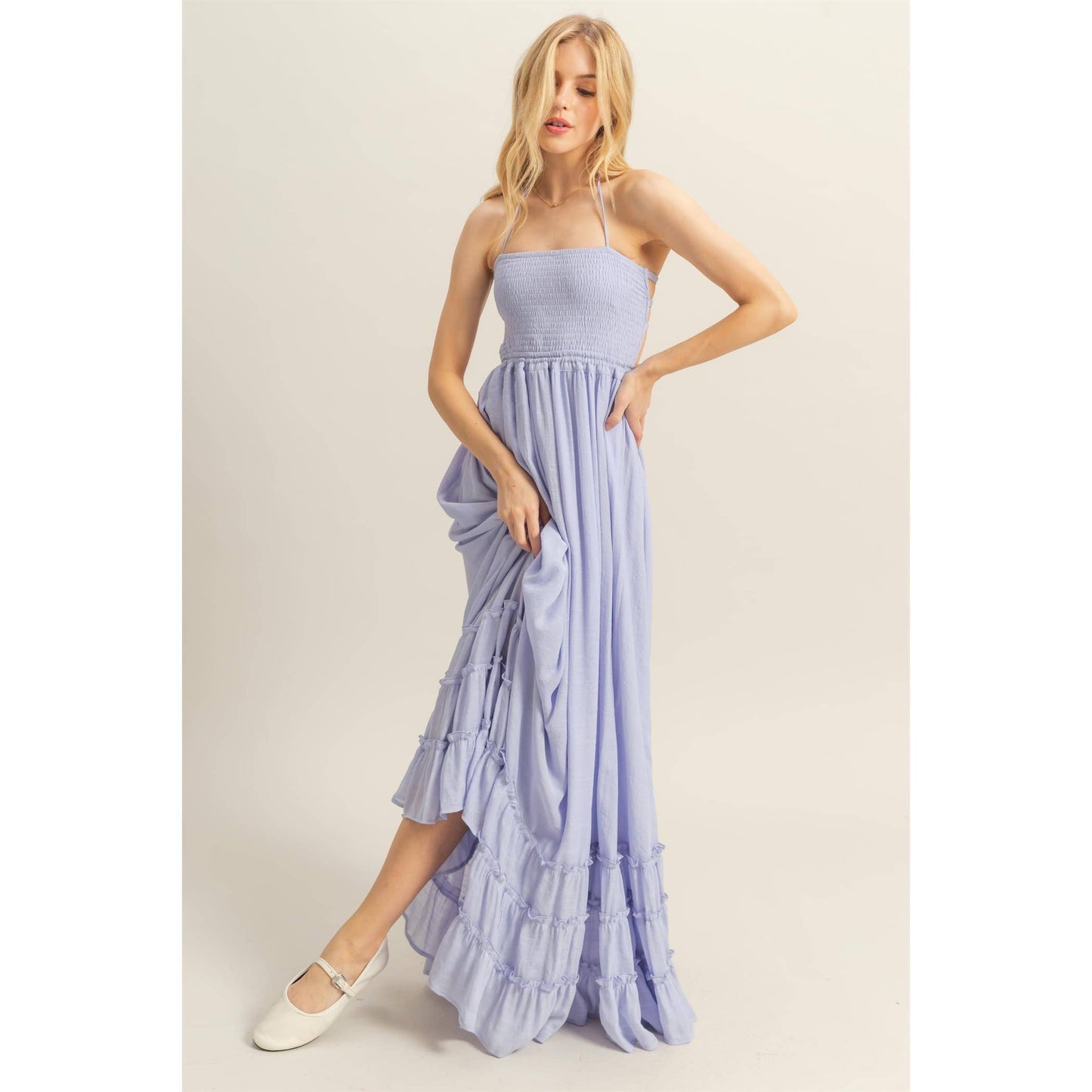 Halter Lace Maxi Dress