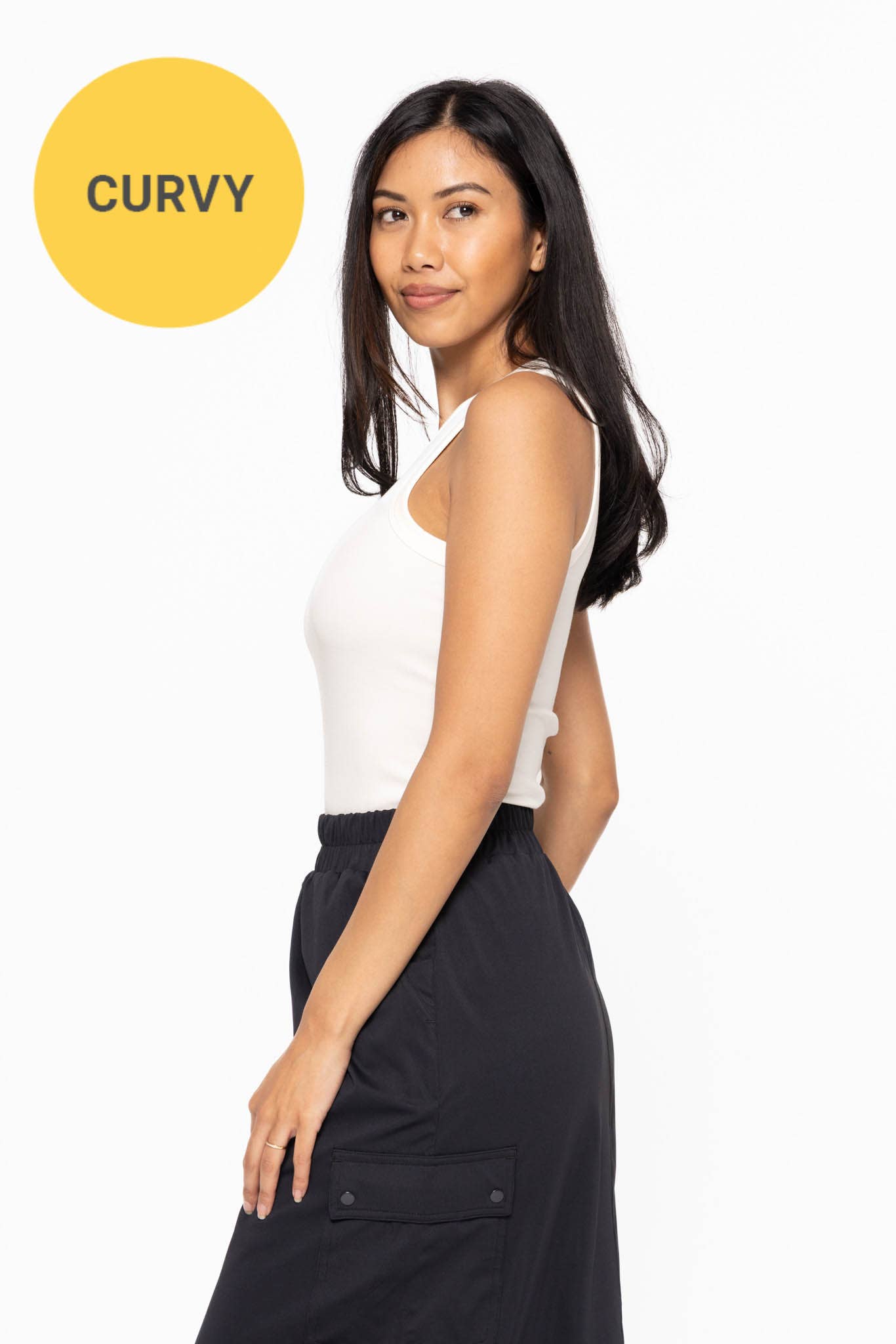 CURVY Essential Micro-Ribbed Athleisure Tank Top