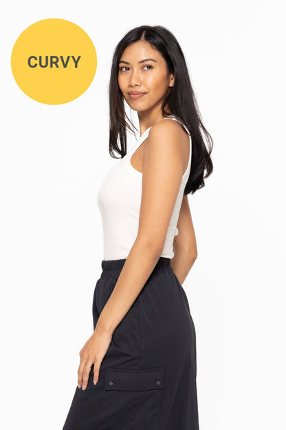CURVY Essential Micro-Ribbed Athleisure Tank Top