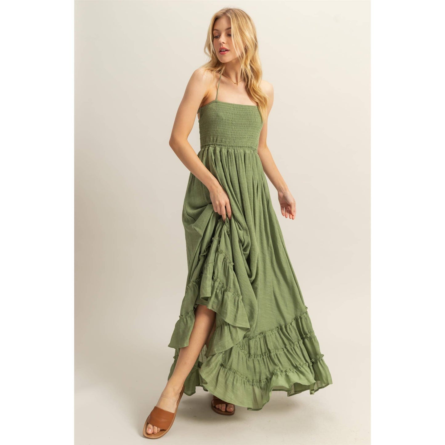 Halter Lace Maxi Dress