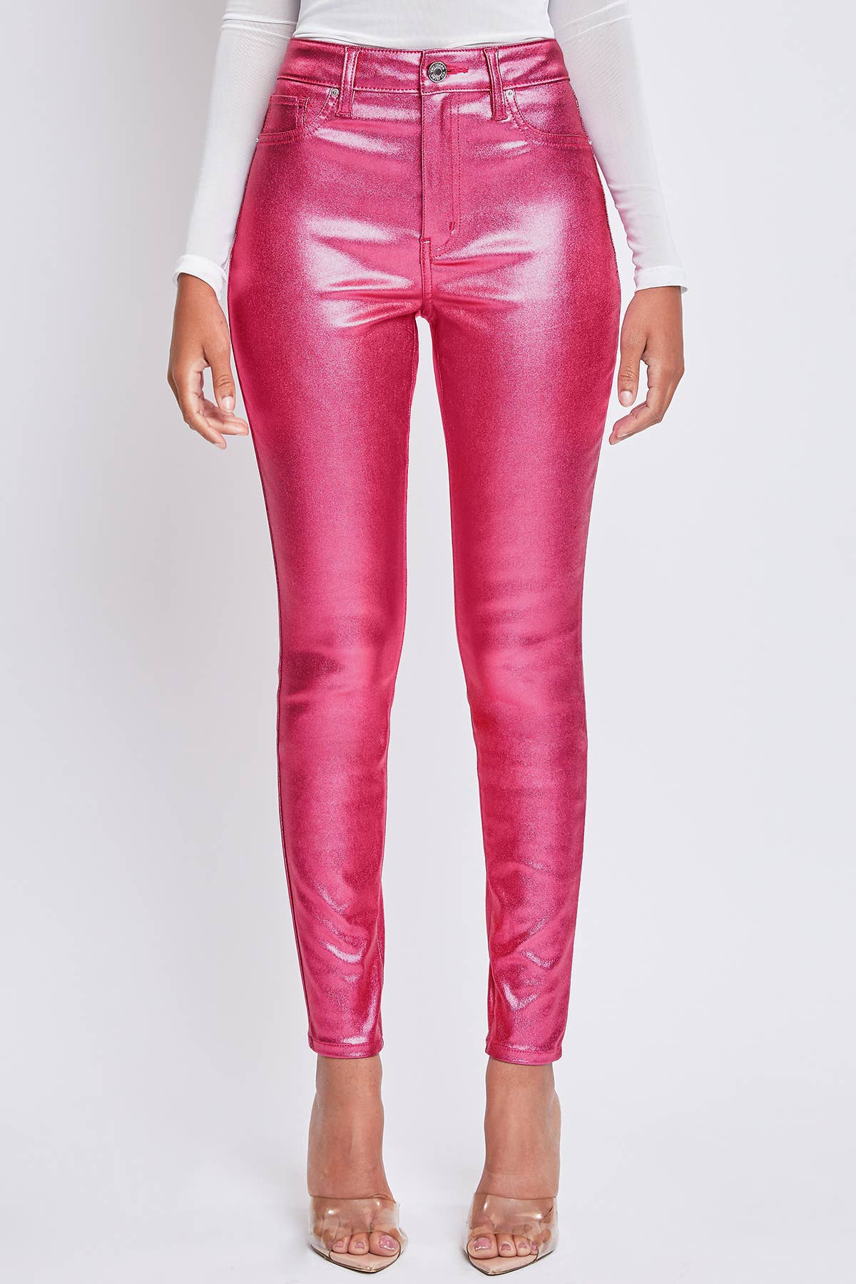 High Rise Metallic Skinny Jean