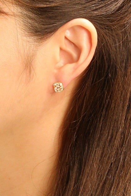 Shimmer in style with 14K Dipped Carre Cluster Cut Post Earrings, perfect for any occasion.