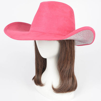 Faux Wool Hot Fix Rhinestone Cowboy Hat