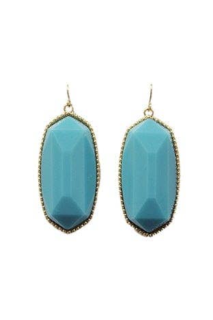 Penelope Small Oval Hexagon Drop Earrings