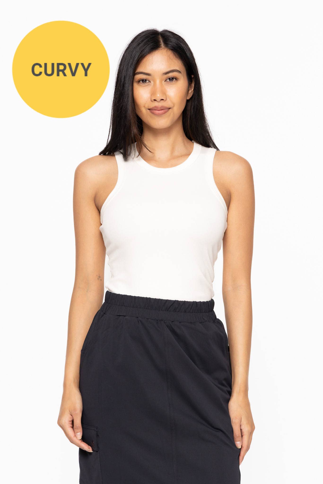 CURVY Essential Micro-Ribbed Athleisure Tank Top