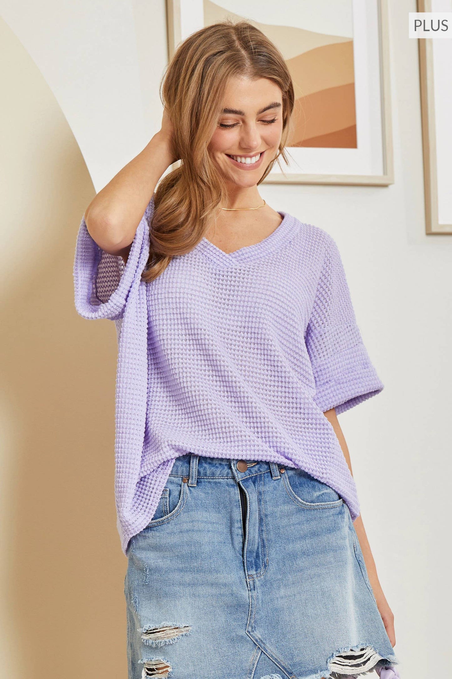 Curvy Sweater Knit Tunic Top